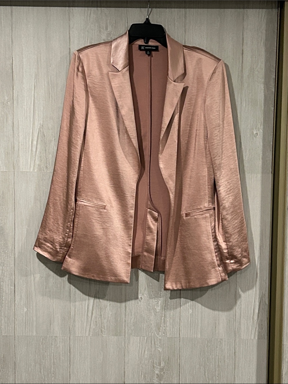 INC International Concepts Satin Blazer Jacket - Rose Gold